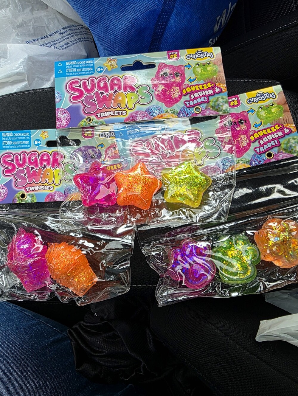 Sugar Swaps 3-pack Bundle Of Glitter Squishy Toys-Paws, Stars & Ice Cream Cones